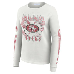 WEAR by Erin Andrews Women's Graphic Waffle Long-Sleeve T-Shirt - San Francisco 49ers