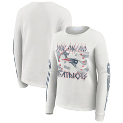 WEAR by Erin Andrews Women's Graphic Waffle Long-Sleeve T-Shirt - New England Patriots