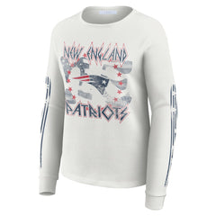 WEAR by Erin Andrews Women's Graphic Waffle Long-Sleeve T-Shirt - New England Patriots