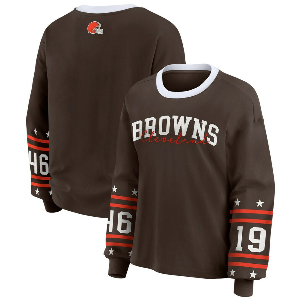 WEAR by Erin Andrews Women's Sport Long-Sleeve T-Shirt - Cleveland Browns