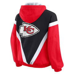 WEAR by Erin Andrews Women's Plus Size Retro Crinkle Full-Zip Hoodie Windbreaker Jacket - Kansas City Chiefs