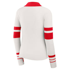 WEAR by Erin Andrews Women's Ribbed Henley Polo Sweater - Kansas City Chiefs