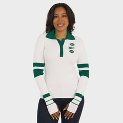 WEAR by Erin Andrews Women's Ribbed Henley Polo Sweater - New York Jets