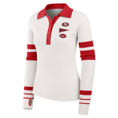 WEAR by Erin Andrews Women's Ribbed Henley Polo Sweater - San Francisco 49ers