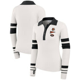 WEAR by Erin Andrews Women's Ribbed Henley Polo Sweater - Cincinnati Bengals