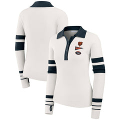 WEAR by Erin Andrews Women's Ribbed Henley Polo Sweater - Chicago Bears