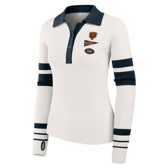 WEAR by Erin Andrews Women's Ribbed Henley Polo Sweater - Chicago Bears