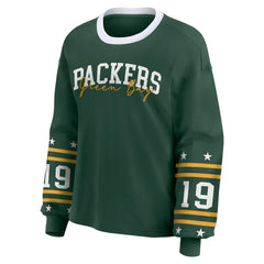 WEAR by Erin Andrews Women's Plus Size Sport Long-Sleeve T-Shirt - Green Bay Packers