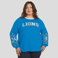 WEAR by Erin Andrews Women's Plus Size Sport Long-Sleeve T-Shirt - Detroit Lions