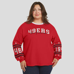 WEAR by Erin Andrews Women's Plus Size Sport Long-Sleeve T-Shirt - San Francisco 49ers