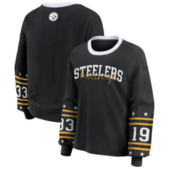 WEAR by Erin Andrews Women's Plus Size Sport Long-Sleeve T-Shirt - Pittsburgh Steelers