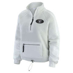 WEAR by Erin Andrews Women's Polar Fleece Half-Zip Jacket - Las Vegas Raiders
