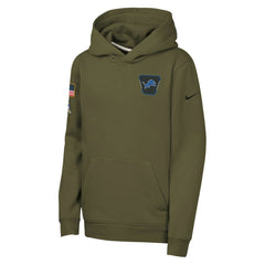 Youth 2025 Salute to Service Club Fleece Hoodie - Detroit Lions