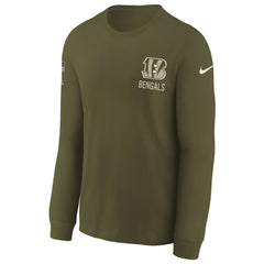 Youth 2025 Salute to Service Sideline Long Sleeve T-Shirt - Cincinnati Bengals