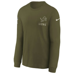 Youth 2025 Salute to Service Sideline Long Sleeve T-Shirt - Detroit Lions