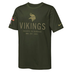 Youth 2025 Salute to Service Sideline Dri-FIT T-Shirt - Minnesota Vikings