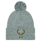 NBA Milwaukee Bucks Marled Cuffed Knit Hat with Pom