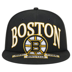 NHL Black Boston Bruins New Era Oversized Vintage Arch 59Fifty Fitted Hat