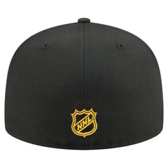 NHL Black Pittsburgh Penguins New Era Oversized Vintage Arch 59Fifty Fitted Hat