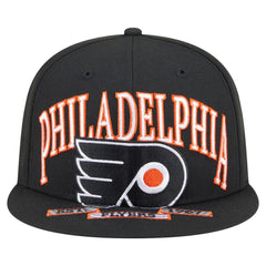 NHL Black Philadelphia Flyers New Era Oversized Vintage Arch 59Fifty Fitted Hat