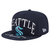 NHL Deep Sea Blue Seattle Kraken New Era Oversized Vintage Arch 59Fifty Fitted Hat