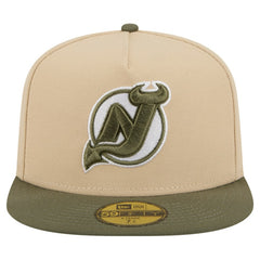 NHL Tan/Olive New Jersey Devils New Era Color Pack Two-Tone 59FIFTY A-Frame Fitted Hat