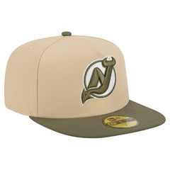 NHL Tan/Olive New Jersey Devils New Era Color Pack Two-Tone 59FIFTY A-Frame Fitted Hat