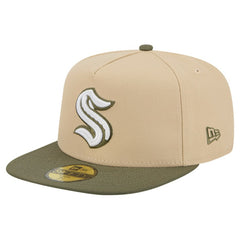 NHL Tan/Olive Seattle Kraken New Era Color Pack Two-Tone 59FIFTY A-Frame Fitted Hat