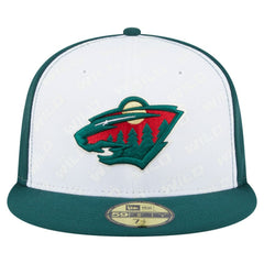 NHL White/Green Minnesota Wild New Era Repeat Two-Tone 59FIFTY Fitted Hat