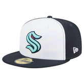 NHL White/Deep Sea Blue Seattle Kraken New Era Repeat Two-Tone 59FIFTY Fitted Hat
