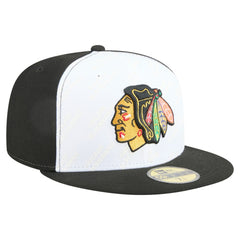 NHL White/Black Chicago Blackhawks New Era Repeat Two-Tone 59FIFTY Fitted Hat