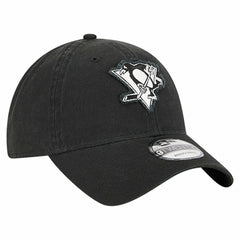 NHL Black Pittsburgh Penguins New Era Stamp Fabric Applique 9TWENTY Adjustable Hat