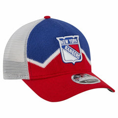 NHL Red/Blue New York Rangers New Era Hockey Sock 9FORTY A-Frame M-Crown Adjustable Trucker Hat