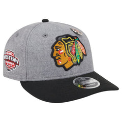NHL Gray/Black Chicago Blackhawks New Era Wool Pin Low Profile 9FIFTY Snapback Hat