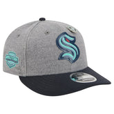 NHL Gray/Deep Sea Blue Seattle Kraken New Era Wool Pin Low Profile 9FIFTY Snapback Hat