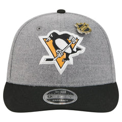 NHL Gray/Black Pittsburgh Penguins New Era Wool Pin Low Profile 9FIFTY Snapback Hat
