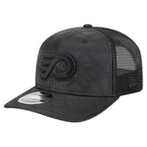 NHL Black Philadelphia Flyers New Era Quilted Nylon 9SEVENTY Adjustable Trucker Hat