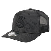 NHL Black Seattle Kraken New Era Quilted Nylon 9SEVENTY Adjustable Trucker Hat
