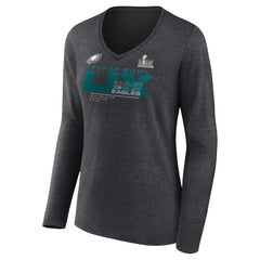 Women's Super Bowl LIX Quick Pass Long Sleeve V-Neck T-Shirt - Philadelphia Eagles