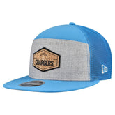 Cork Split Panel 9FIFTY Trucker Snapback Hat - Los Angeles Chargers