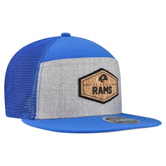 Cork Split Panel 9FIFTY Trucker Snapback Hat - Los Angeles Rams