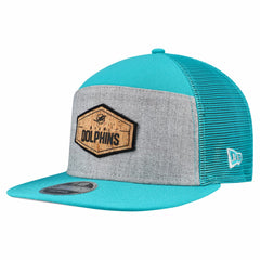 Cork Split Panel 9FIFTY Trucker Snapback Hat - Miami Dolphins