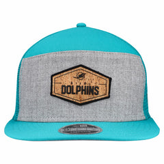 Cork Split Panel 9FIFTY Trucker Snapback Hat - Miami Dolphins