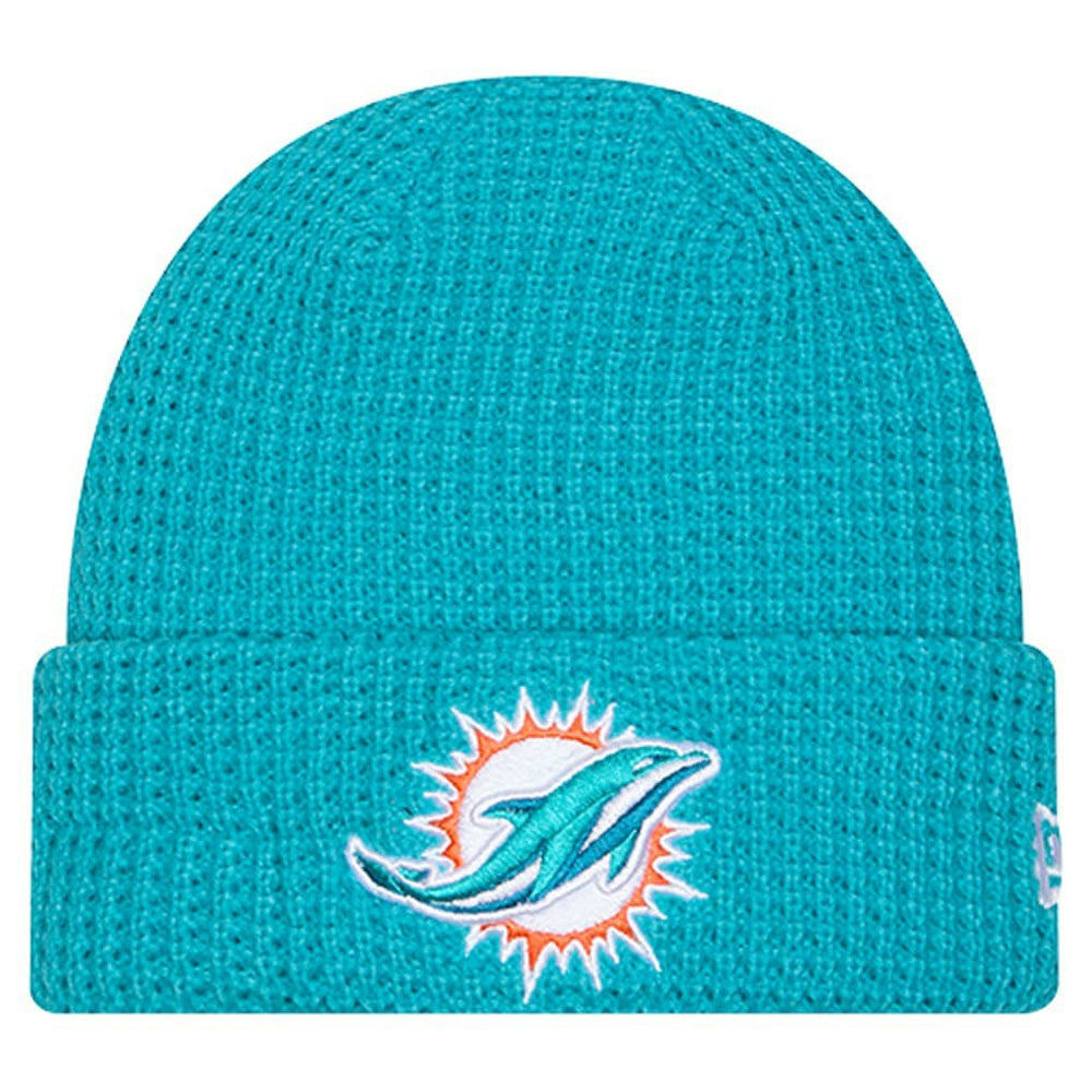 Youth Waffle Cuffed Knit Hat - Miami Dolphins
