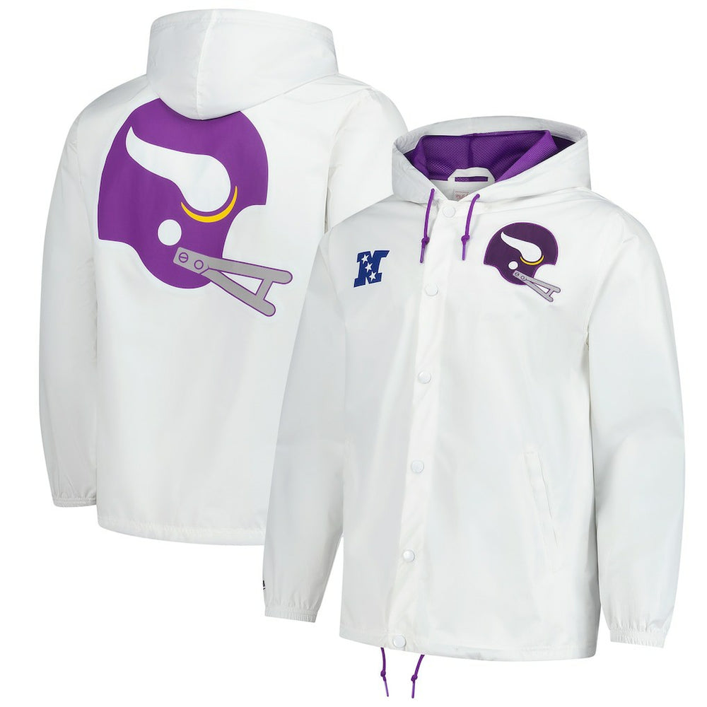 Vintage Logo Coaches Full-Snap Hoodie Jacket - Minnesota Vikings