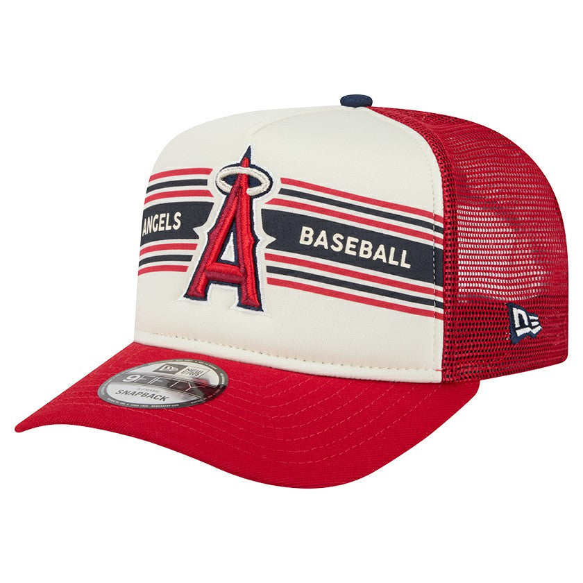 MLB Los Angeles Angels New Era Banner A-Frame 9FIFTY Trucker Snapback Hat