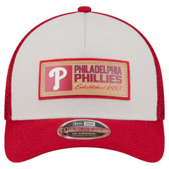 MLB Philadelphia Phillies New Era Text A-Frame Trucker 9FORTY Hat
