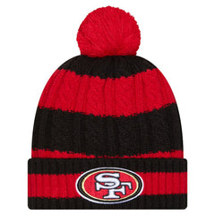 Women's Braided Cuffed Knit Hat with Pom - San Francisco 49ers