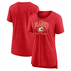 NHL Red Calgary Flames Women's Reign Supreme Tri-Blend T-Shirt