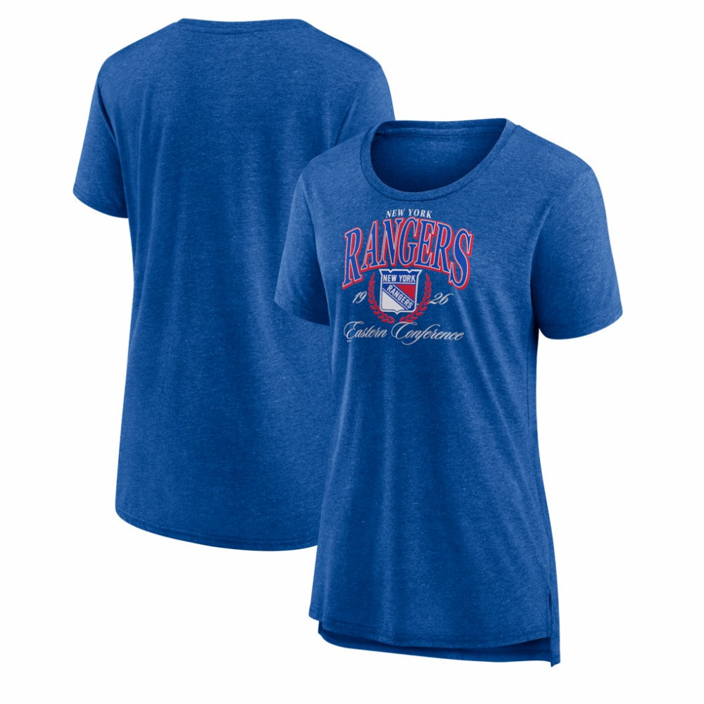 NHL Blue New York Rangers Women's Reign Supreme Tri-Blend T-Shirt